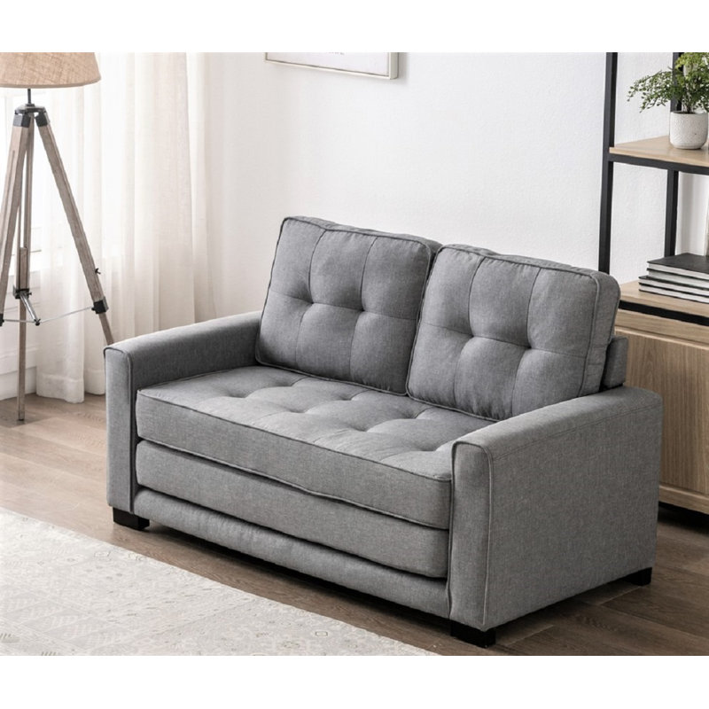 Lizeth Upholstered 58'' Loveseat, Light Gray
