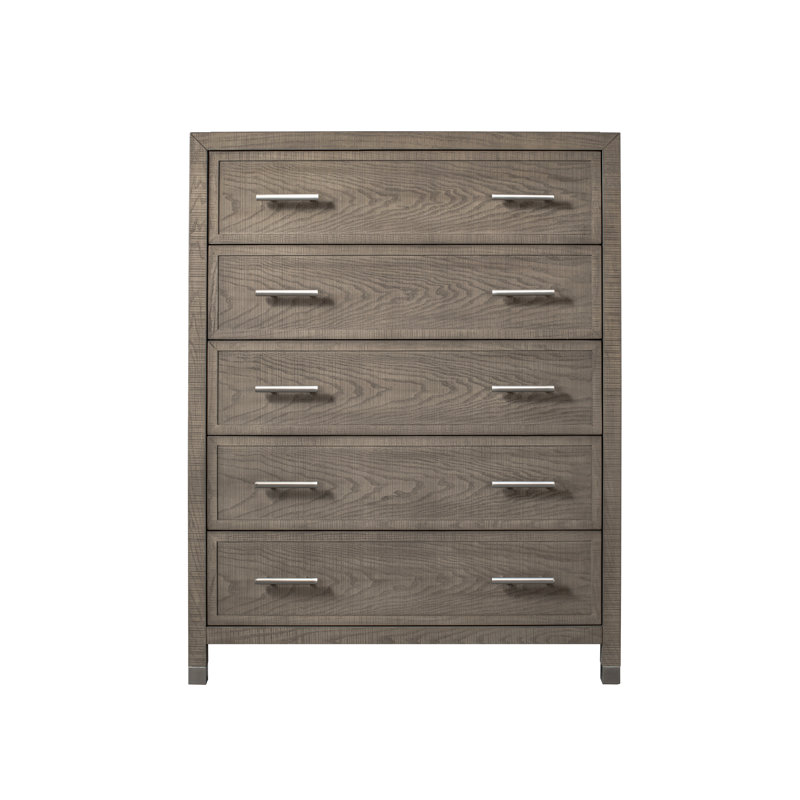 Commode 5 tiroirs Bustamante, Gris