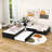 Twin Size 2 Drawers L-shaped Platform Beds with Trundle and Built-in Table-79433331