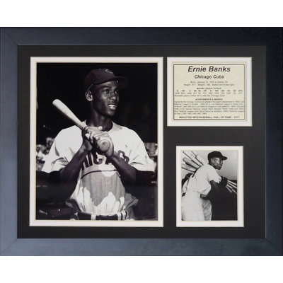 Souvenirs encadrée en noir et blanc ernie banks chicago oursons