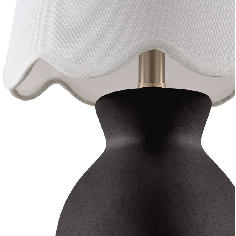 Lampe de table Momsen, Noir, noir, noir, noir, Blanc / Blanc, H 15 po x l 8 po x P 8 po