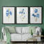 «Blue Blossom Botanical I», ensemble de 3 reproductions de cadres photo-566303055-566303054