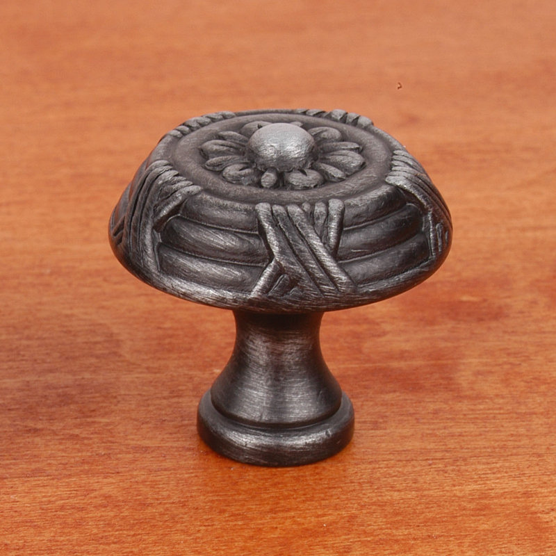 CK Series 1 1/2" Diameter Mushroom Knob, Distressed Nickel, Small
