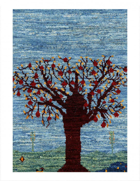 Tapis unique en laine d'agneau 2 pi 9 po x 4 pi 5 po Chun Malibu