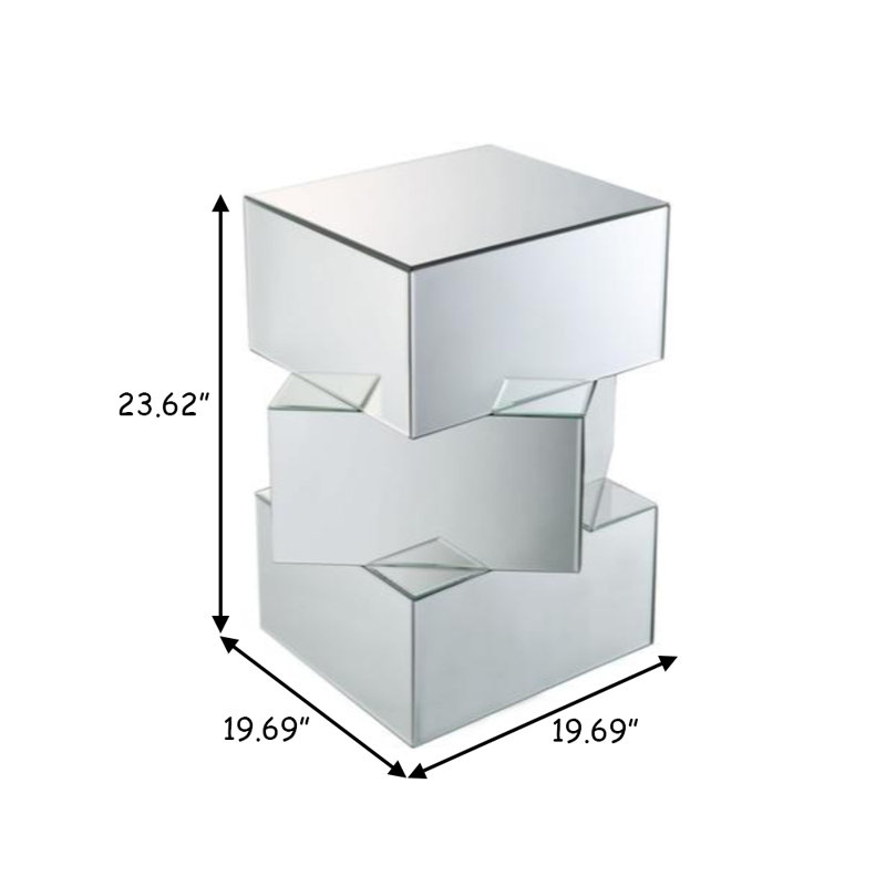 Alenah Mirrored Glass Top End Table