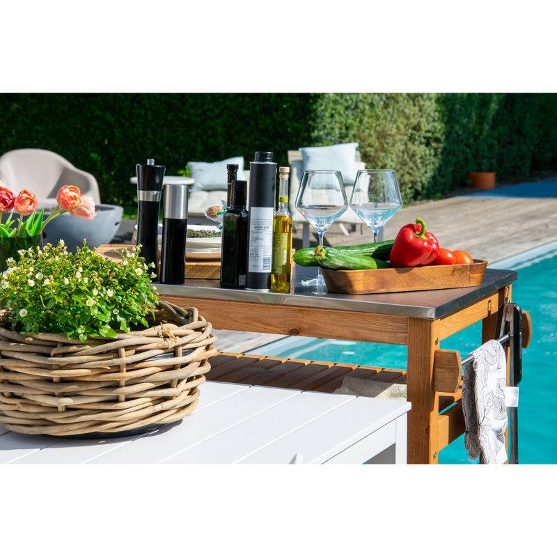 Alyxandria Solid Wood Bar Cart