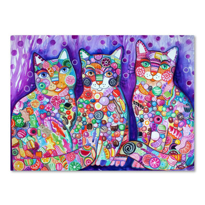 Candy Cats by Oxana Ziaka - Wrapped Canvas Graphic Art