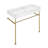 Carre 36 Ceramic Console Sink White Basin Gold Legs-1110301786