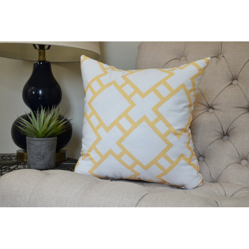 Housse et insert de coussin carré Palm Beach, Jaune, 20 po x 20 po