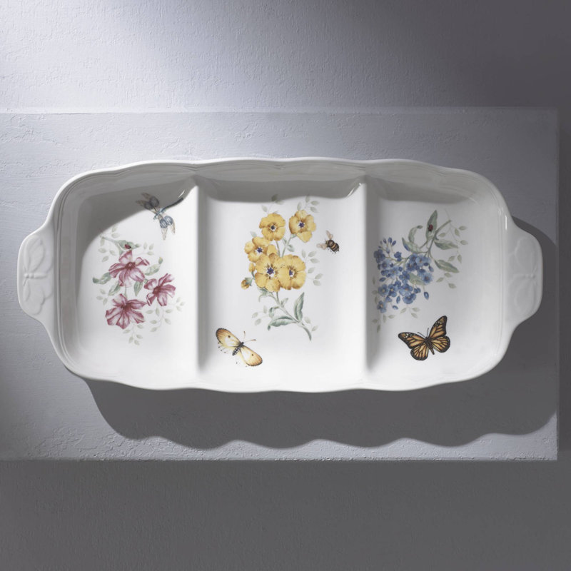 Lenox Butterfly Meadow Divided Condiment Server