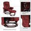 Fauteuil inclinable avec repose-pieds Destynie, fauteuil d'appoint en tissu avec massage par vibration, fauteuil pivotant-2139723484