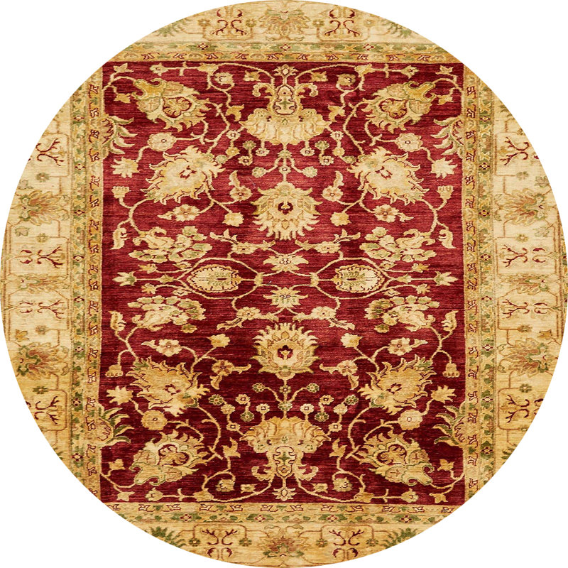 Tapis décoratif multicolore à motif abstrait, Rond 3 pi