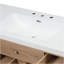 Meuble-lavabo de 60 po avec lavabo SMC, grande armoire de rangement moderne avec tiroirs à fermeture en douceur et portes en rotin, boutons en métal argenté et 5 pieds en pin, naturel-640422565