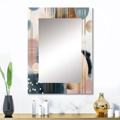 Doux couleurs douces formes et lignes marbre III - grand miroir mural en marbre, miroir décoratif moderne, art imprimé en métal