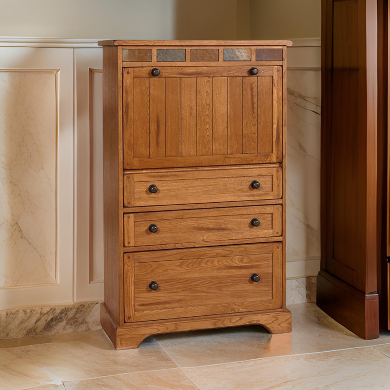 Armoire de bureau Murphy, rangement à 3 tiroirs, brun, 53 po