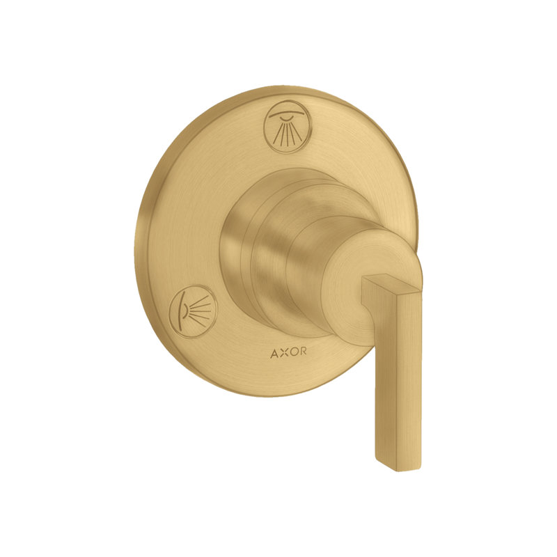 Citterio Trio/Quattro Diverter Faucet Trim with Lever Handle, Brushed Gold Optic
