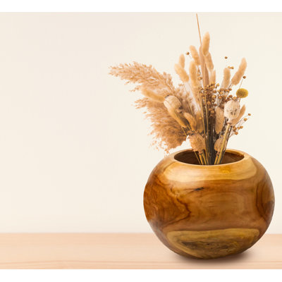 Coralyn Natural Brown 10"" Indoor / Outdoor Wood Table Vase -  Loon Peak®, 3F110D0E0EF84F79937F3AD753FFCE84