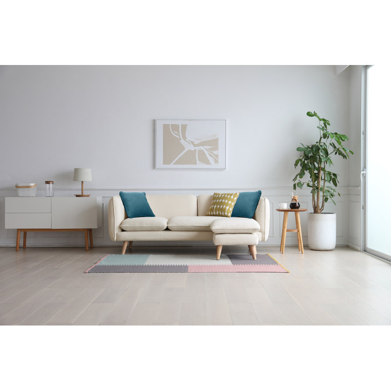 Canapé modulaire à accoudoirs arrondis 80 po Cilegon, Blanc cassé