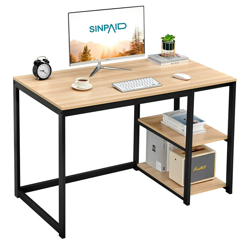 Bureau d'ordinateur Clairann, Naturel/noir