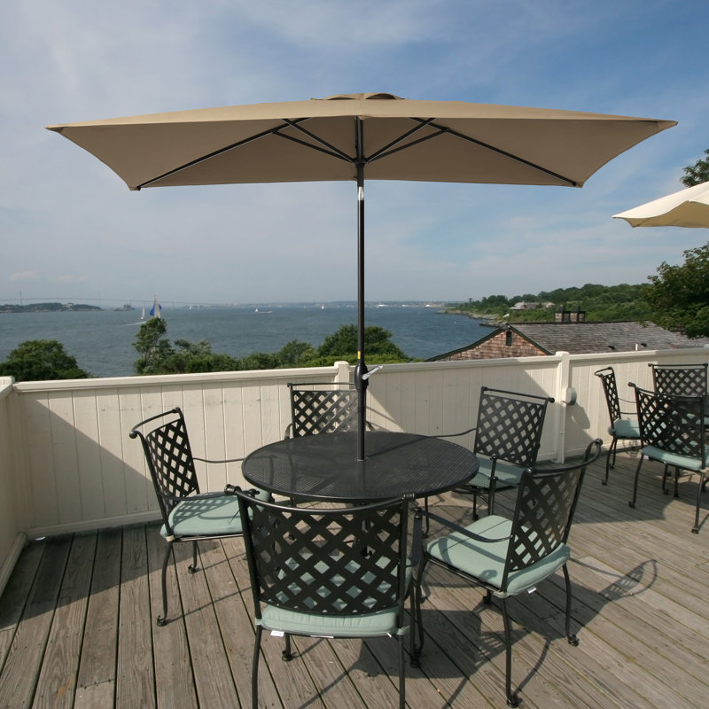 Parasol de marché rectangulaire 120 po x 78 po Brianna, Taupe