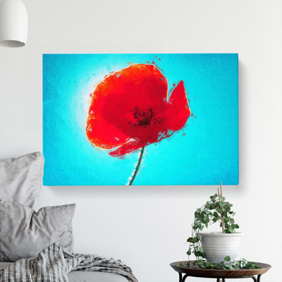 Poppy In Abstract - Wrapped Canvas