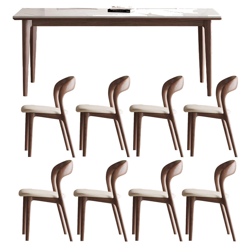 Modern deluxe rectangular rock plate dining table