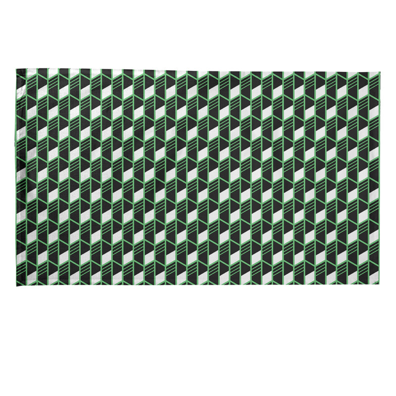 Torchon Suoz, Polyester sergé, Vert / Noir