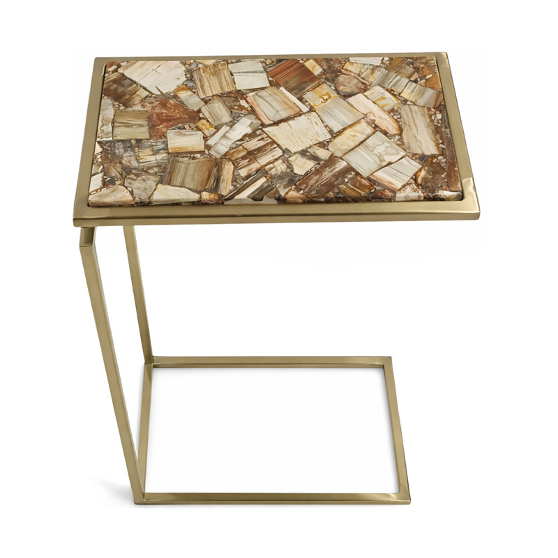 Petrtified Wood C-Shaped Side Table