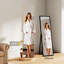 Miroir pivotant sur 360 ° avec support de rangement, miroir à cadre en bois pour la chambre à coucher et le salon