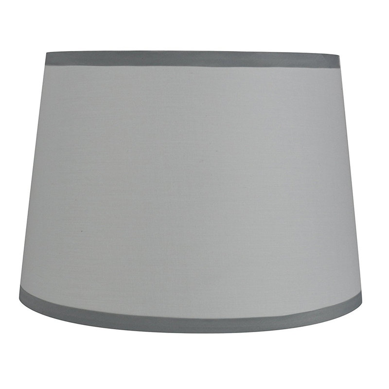 Abat-jour cylindrique en coton blanc cassé, H 8,5 po x l 12 po P 12 po