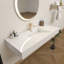Lavabo de salle de bain vasque rectangulaire en pierre avec trop-plein Akeya