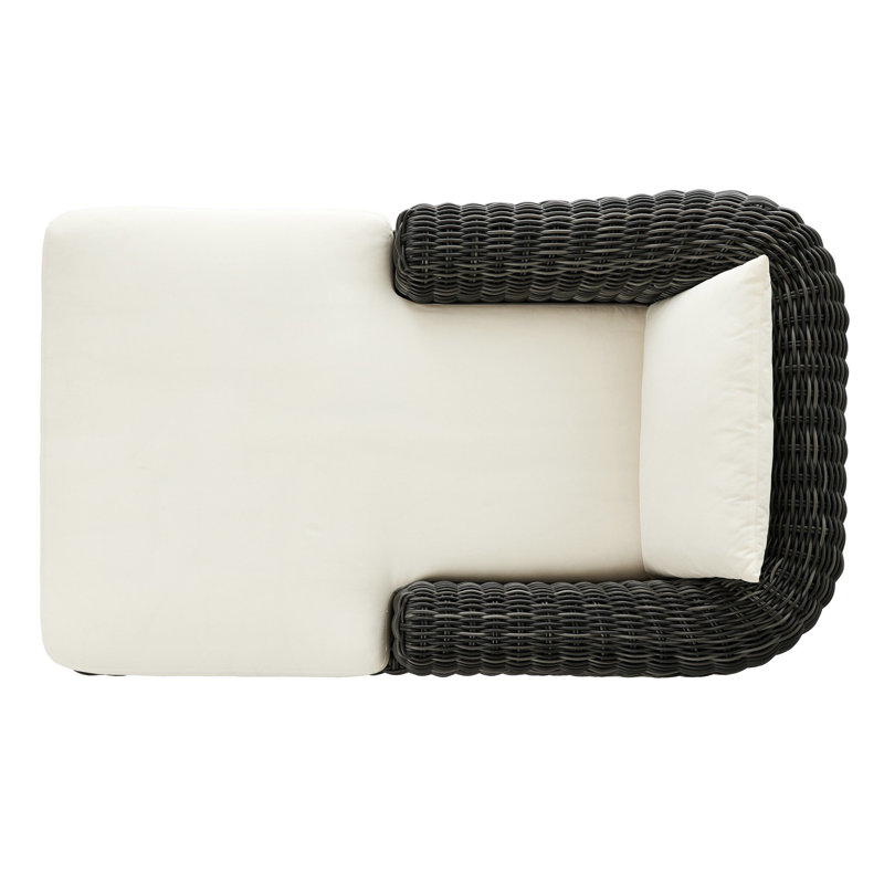 Messina Outdoor Teak Chaise Lounge, Chunky Charcoal