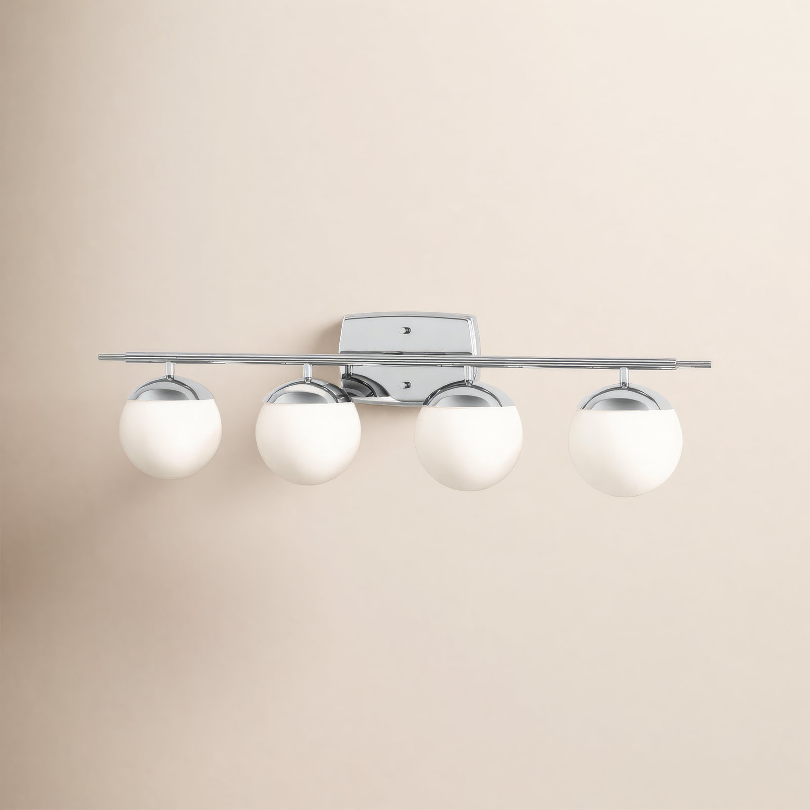Colford 4 Light Dimmable Vanity Light, Chrome, White