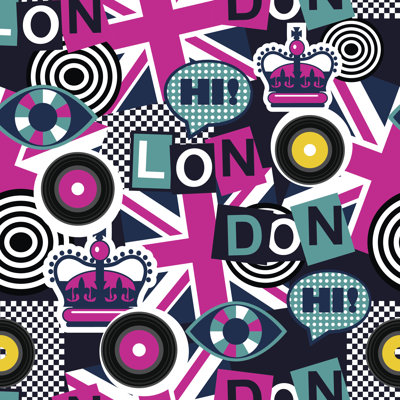 London Musical Pop Art by Kukurikov - Wrapped Canvas Print