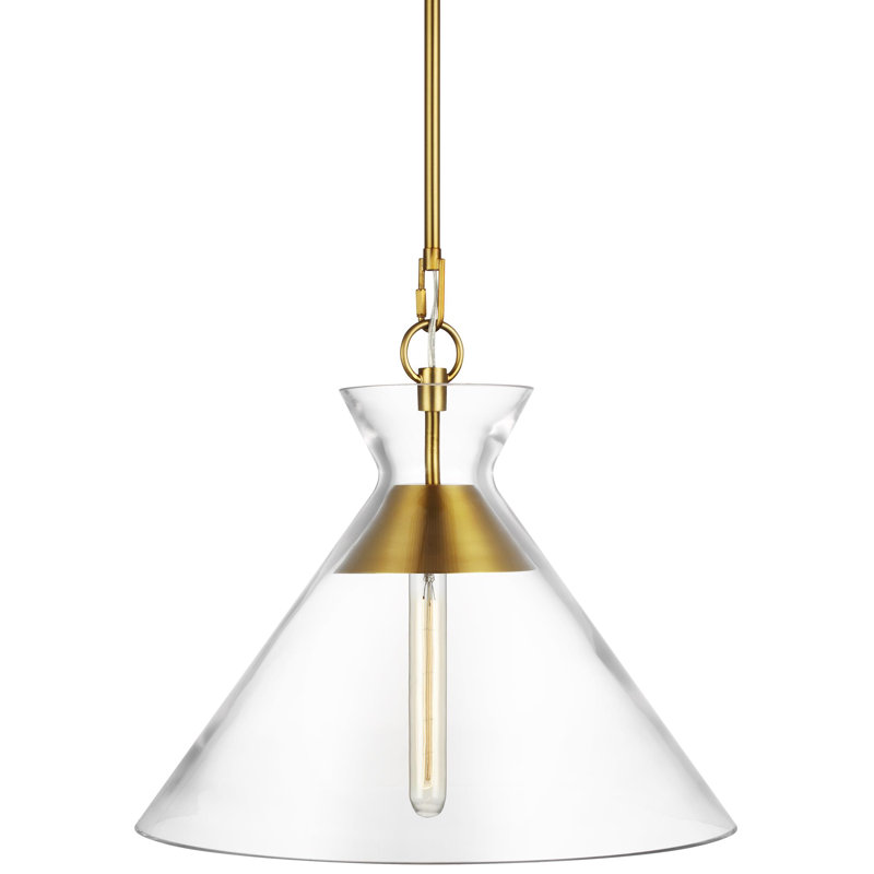 Luminaire suspendu conique à 1 lumière Bronsyn de Chapman & Myers, Bronze brillant