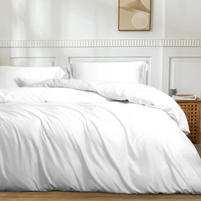 Ensemble de housse de couette 3 pièces, ensemble d'édredon en satin avec fermeture à glissière cachée - NTBAY