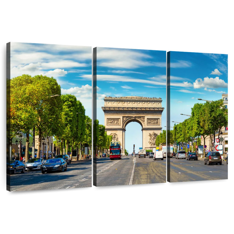 Syd Arc de Triomphe, rue animée, H 42 po x l 65 po