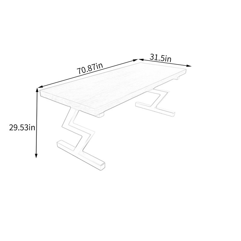 Amato, H 29,53 po x l 70,87 po x P 31,5 po