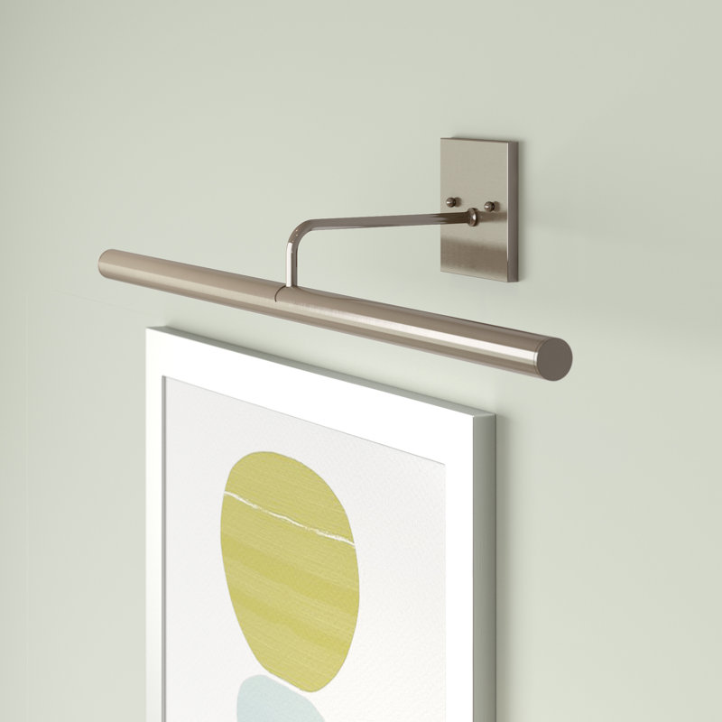 Applique murale à DEL 1 lumière Barto, H 4,75 po x l 14 po x P 7 po, Nickel satiné