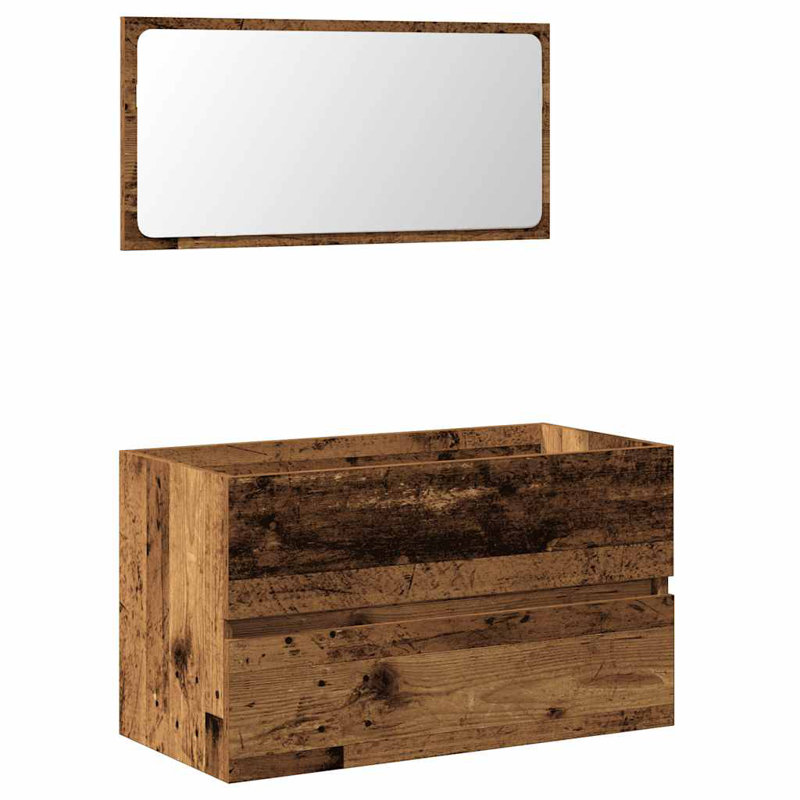 Adja 80cm Bathroom Vanity Base Only, Old Wood