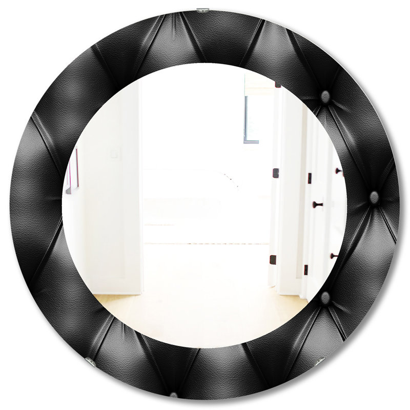 Miroir mural en cuir IV, H 31,5 po x l po