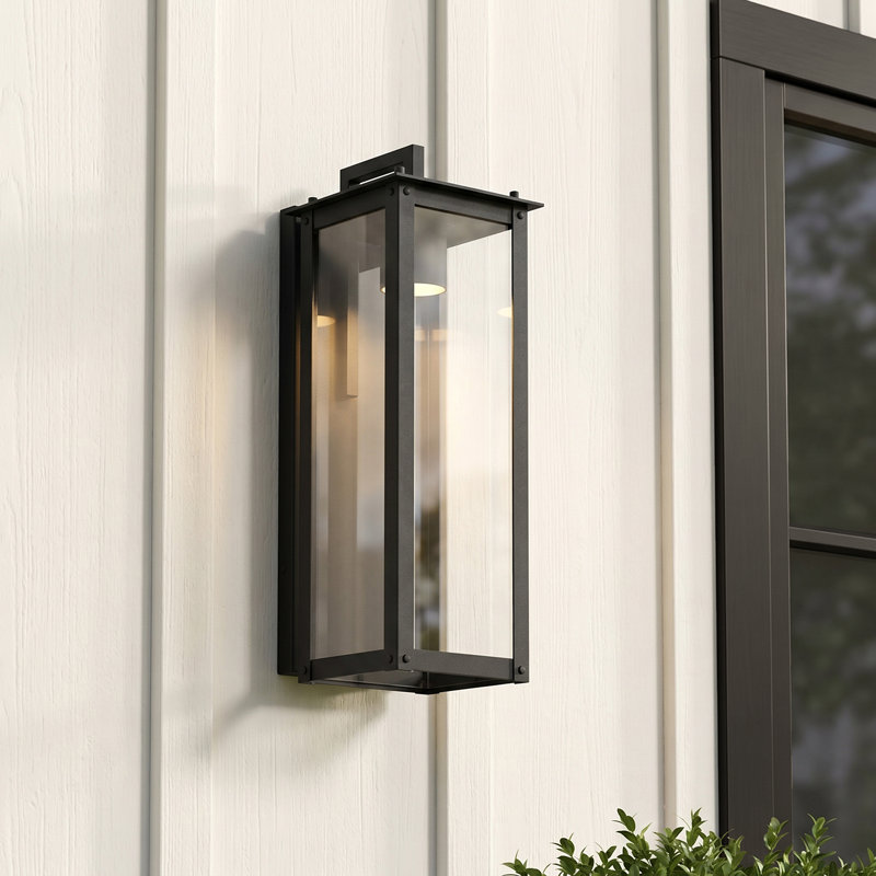 Metal and Glass Wall Light, 20.75'' H X 8'' W X 10'' D