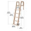 Swimming Pool Ladder, Inclined 5-Step Double Handrails Stair, Non-slip Wide Step, 300 lbs Load Capacity, for 48-54 in Inground & Above-ground Pools, Any Deck Surface, Indoor & Outdoor, Taupe