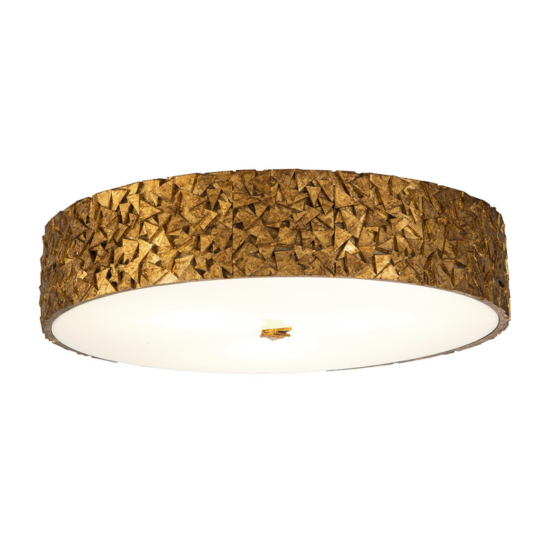 Rocheport Mosaic 3 Light Flush Mount, Gold
