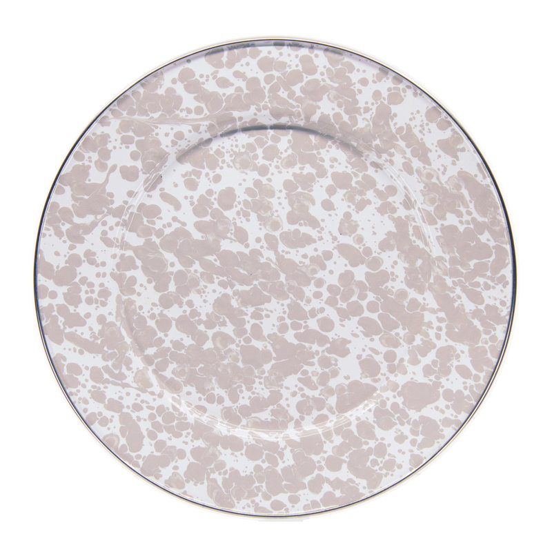 Taupe Swirl Enamelware Dinner Plate