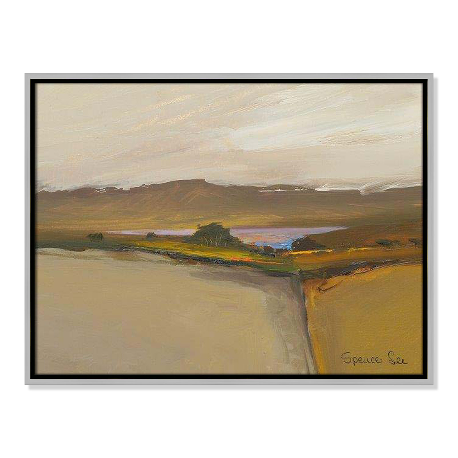 Heaven And Earth IV by Spencer Lee, 19.5'' H x 25.5'' W x 2'' D, Silver Framed