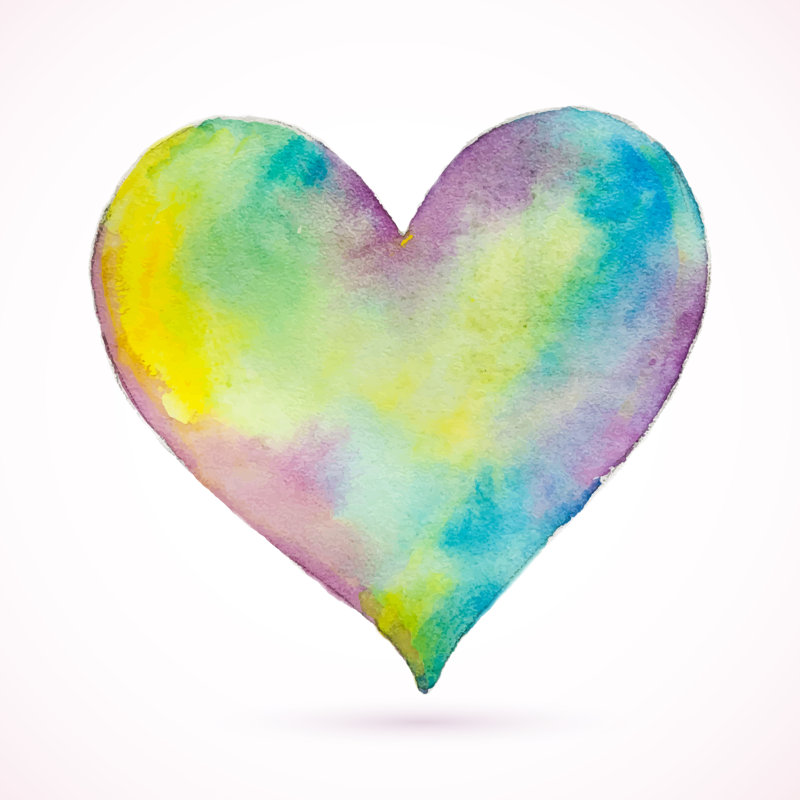 Heart Pink Natural Watercolor by Baranovskaya - Wrapped Canvas Print, 51cm H x 51cm W