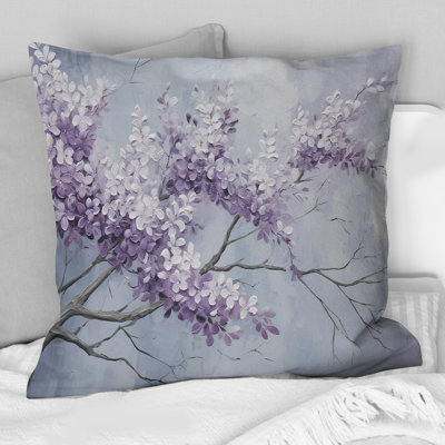 Beautiful Lilac Dreamscape IV - Lilacs Printed Throw Pillow