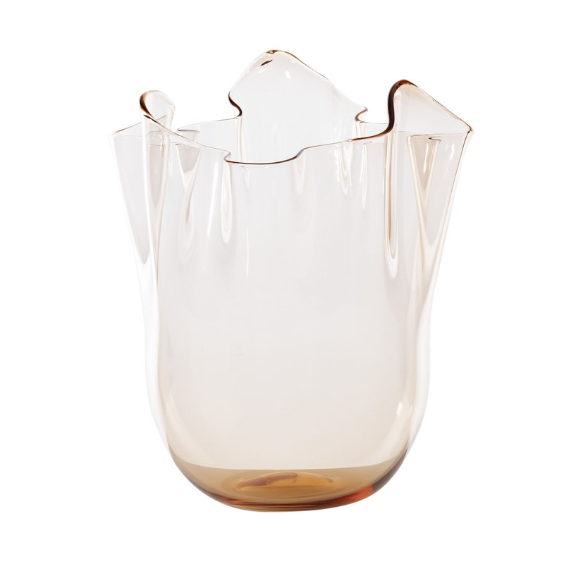 Venini Fazzoletto Vase, 12.2" H x 9.06" W x 9.06" D, Gray