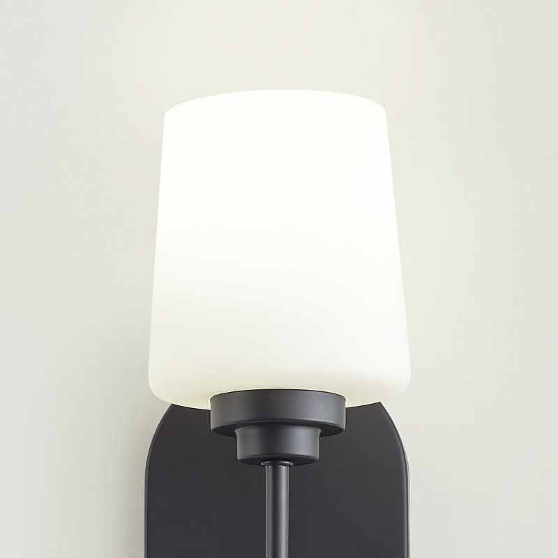 Windom Dimmable Bath Sconce, Midnight Black, No